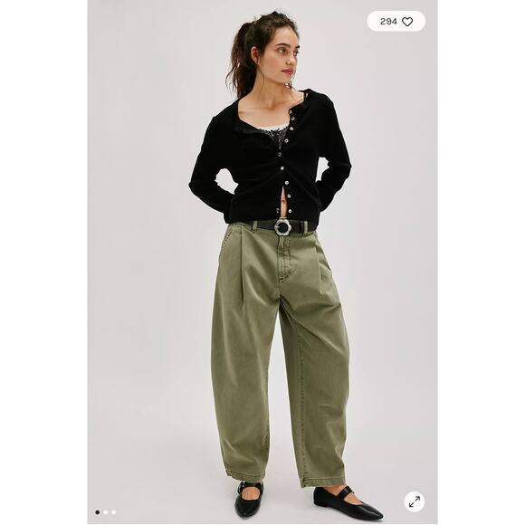 Agolde Barrel Pant Danika Pleated Chinos Pant Bok Choy Women’s Size 27 NWT